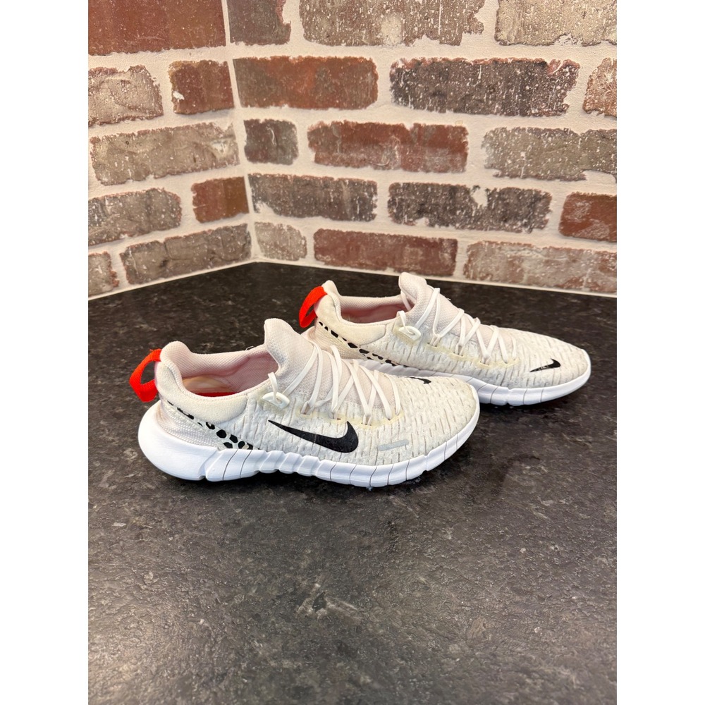 Nike Free RN 5.0 Next Nature White Orange Animal Print Shoes DZ5217-100 Womens 8
